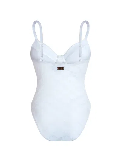 Vilebrequin Turtle Monogram Underwire Swimsuit In White