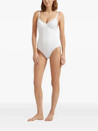 Vilebrequin Turtle Monogram Underwire Swimsuit In White