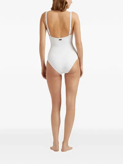 Vilebrequin Turtle Monogram Underwire Swimsuit In White