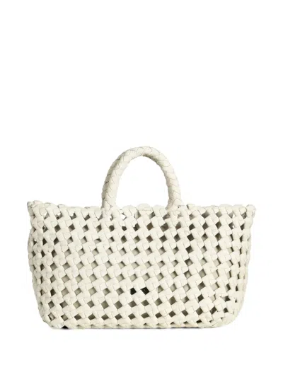 Visonà Borsa Regina In Pelle Intrecciata Bianca Visona In Neutral
