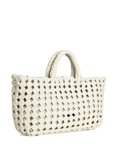 Visonà Borsa Regina In Pelle Intrecciata Bianca Visona In Neutral