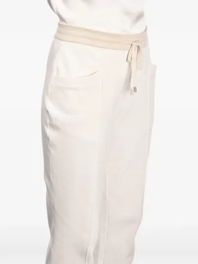 Gran Sasso Drawstring Track Pants In White