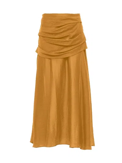 Devotion Draped Skirt In Brown