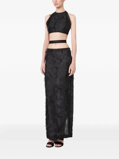 Max Mara Mxsfumetto Crop Top With Cut-out In Black