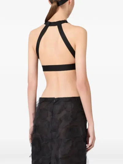 Max Mara Mxsfumetto Crop Top With Cut-out In Black