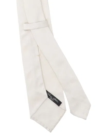 Cesare Attolini Pointed Tie In White