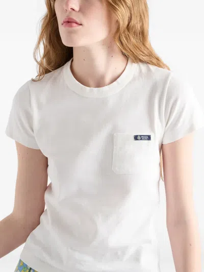 Prada Jersey T-shirt In White