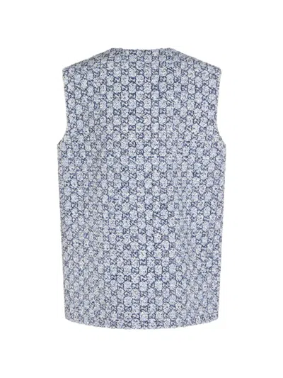 Gucci Button Patterned Vest In Blue