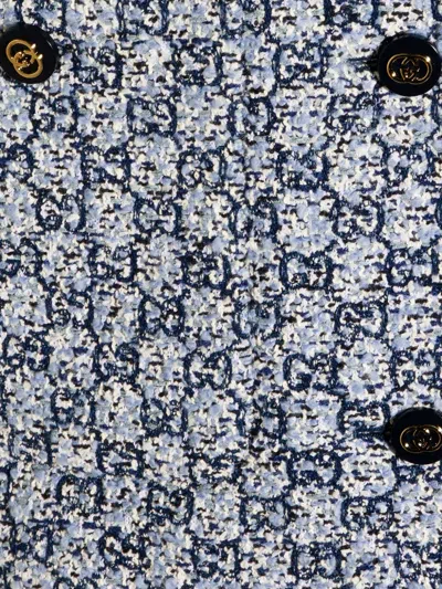 Gucci Button Patterned Vest In Blue