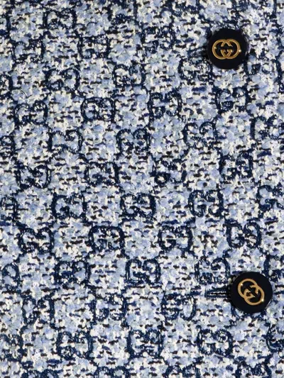 Gucci Button Patterned Vest In Blue