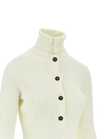 Entire Studios Button Turtleneck Sweater In Green