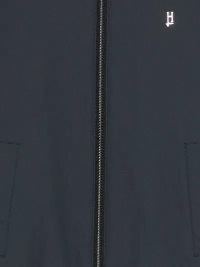 Herno Logo Zip Jacket In Gray