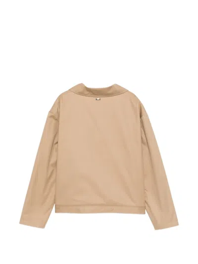 Herno Pocket Zip Jacket In Brown
