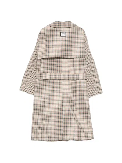 Douuod Check-pattern Buttoned Jacket In Brown