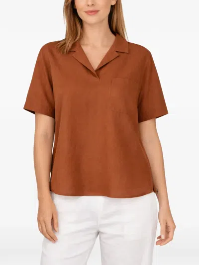 Gran Sasso Collar T-shirt In Brown