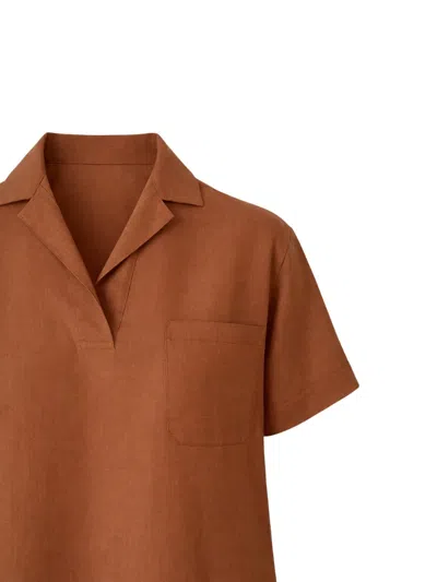 Gran Sasso Collar T-shirt In Brown