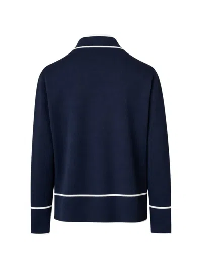 Gran Sasso Piped Zip Jacket In Blue