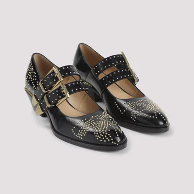 Chloé Chloe Elegant Pumps With Leather Construction And 4cm Heel Height In Black