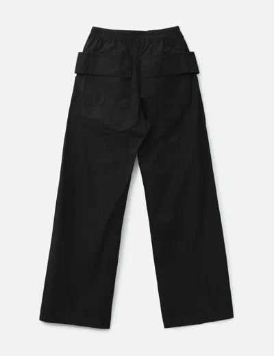 Rick Owens Drkshdw Creatch Wide-leg Cotton-blend Canvas Drawstring Cargo Trousers In Black