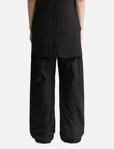 Rick Owens Drkshdw Creatch Wide-leg Cotton-blend Canvas Drawstring Cargo Trousers In Black
