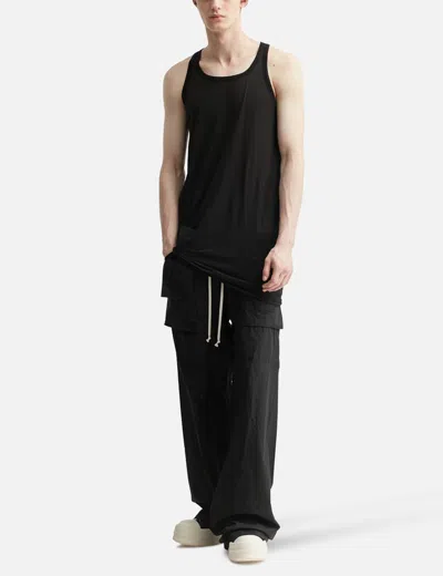 Rick Owens Drkshdw Creatch Wide-leg Cotton-blend Canvas Drawstring Cargo Trousers In Black