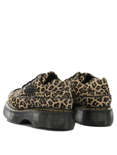 Dr. Martens Beige Leather Rubber Shoes In Animal Print