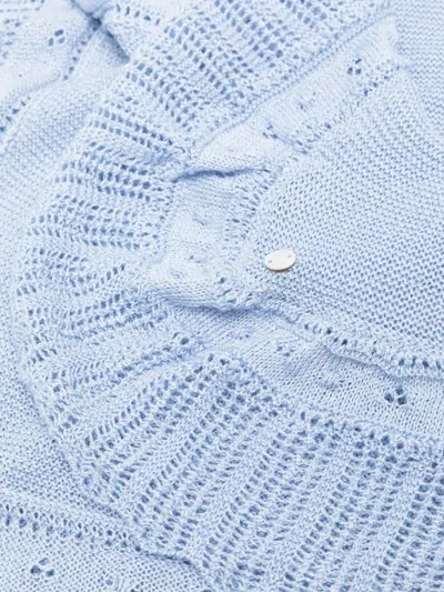 Paz Rodriguez Openwork Blanket In Blue