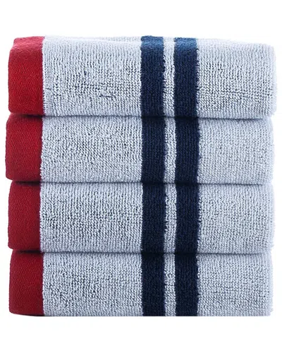 Brooks Brothers Nautical Blanket Stripe 4 Piece Turkish Cotton Wash Towel Set In Blue