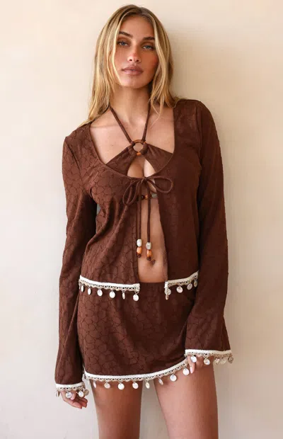 Ris-k Firecracker Mini Skirt In Brown