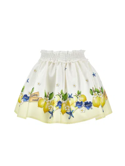Monnalisa Skirt Kids Color White In Multi