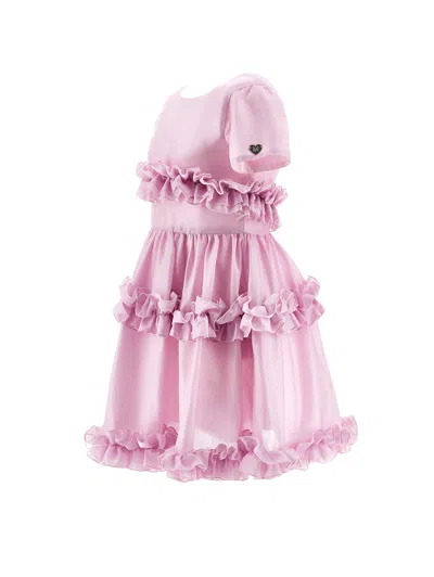 Monnalisa Kids' Ruffled Dress In Pink