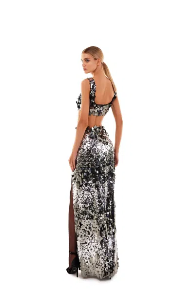Milla Dazzling Sequined Set In Silver