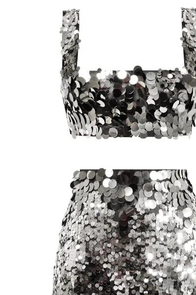 Milla Dazzling Sequined Set In Silver