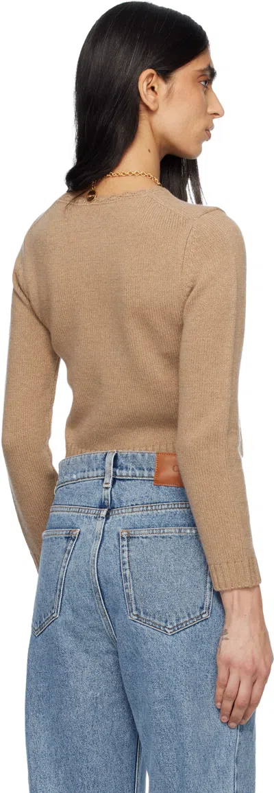 Chloé Wool And Cashmere Blend Sweater With Logo In Brown