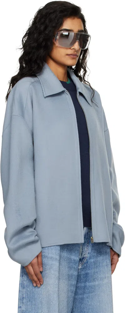Acne Studios Blue Cashmere Jacket In Blue