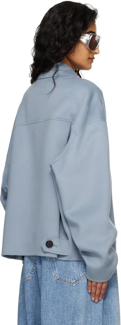 Acne Studios Blue Cashmere Jacket In Blue