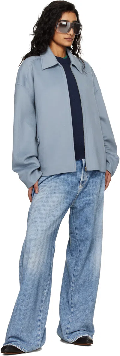 Acne Studios Blue Cashmere Jacket In Blue