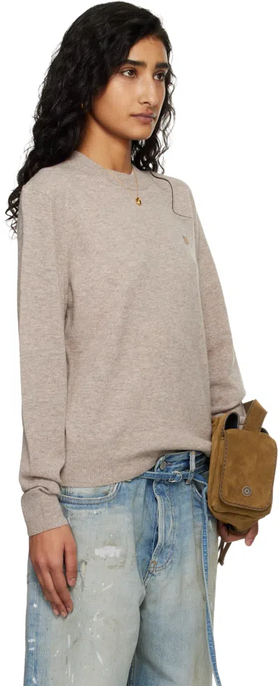 Acne Studios Beige Fitted Yak Wool Sweater In Neutral