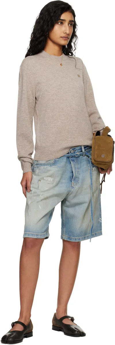 Acne Studios Beige Fitted Yak Wool Sweater In Neutral