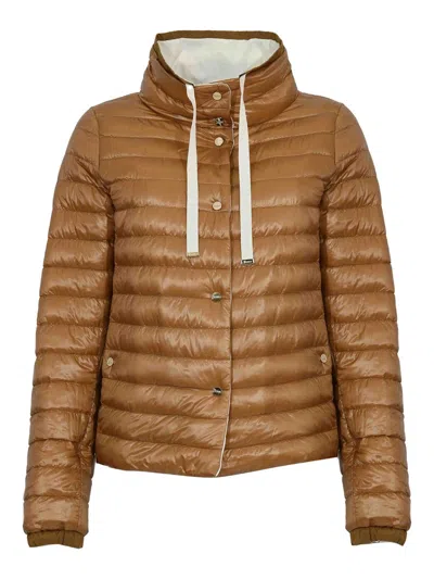 Herno Long-sleeved Drawstring Reversible Padded Coat In White
