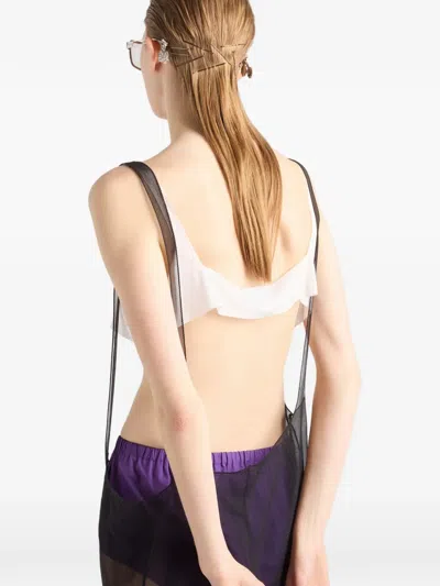Prada Crepe De Chine Top In White