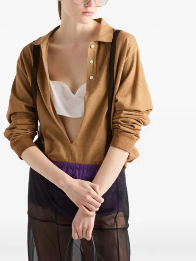 Prada Crepe De Chine Top In White