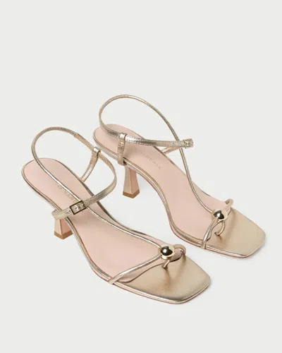 Loeffler Randall Triana Strappy Mid-heel Sandals With Ball Champagne In Neutral