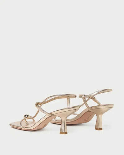 Loeffler Randall Triana Strappy Mid-heel Sandals With Ball Champagne In Neutral