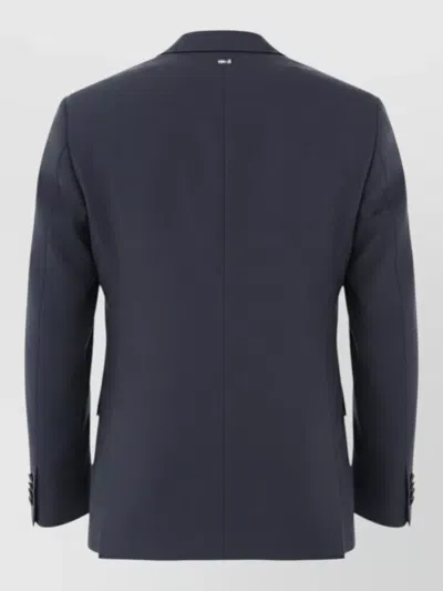 Herno Tailored Jacket Notch Lapel Front Pockets In Blue