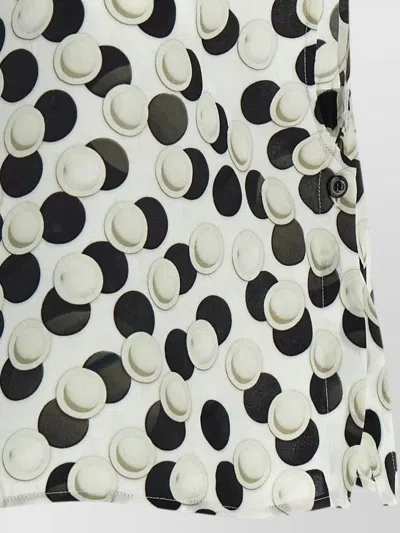 Fendi Cropped Top Dot Pattern Collared Sleeveless In Gray