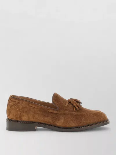 Tricker's Brown Solid Elton Loafers In Brown