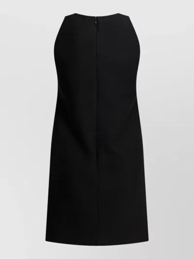 Valentino Garavani Rhinestone Snake Embroidery Crepe Couture Short Dress In Black