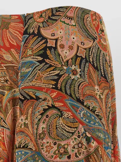 Etro Paisley Print Ruffle Silk Chiffon Maxi Skirt In Multi