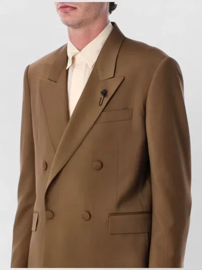 Lardini Soiree Double Breasted Four Button Jacket In Gold